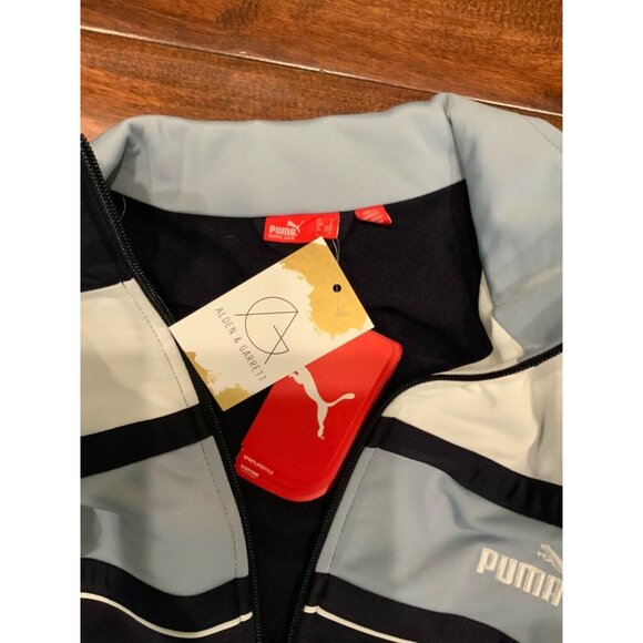 Puma Blue & White Striped Zip-Up Track Jacket, Size Small, NWT! - Picture 3 of 4